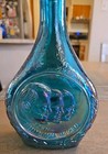 Vintage 1971 Wheaton Apollo 14 Moon Space Astronauts Blue Glass Decanter Bottle