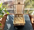Vintage Brass - Ormulo Beveled Glass Vanity Box - Jewelry Box 6 5   5   4 h