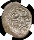 Celtic  Gaul  Coriosolites  100-50 B c  Billon Stater  Ngc Xf