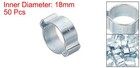 50 Pack 15-18mm Double Ear Hose Clamp Galvanized Steel O Clip Crimp Silver