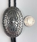 Vintage Navajo Stamped Sterling Silver Bolo Tie 2-1 2     257