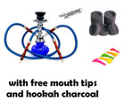 Hookah 1 Hose Decorative Metal Cage Nargila Glass Water Pipe Set W Tips Charcoal