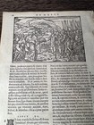 1558 Latin Bible Leaf  From Genesis  Beautiful Woodcut Rare