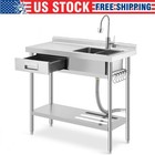 Utility Kitchen Sink Standing Stainless Steel Commercial Restaurant Laundry Sink