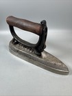 Antique Sensible No 1 Sad Iron 7    Cast Iron Flat Iron Wooden Handle
