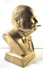Vintage Solid Cast Brass Winston Churchill Bust 4 5 Lb Heavyweight Historical 5 