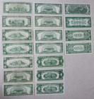  large Lot Of 18  Us Vintage Various Years And Denominations Small Size Currency