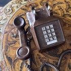 Vintage Brown Itt 2500 Push Button Desk Phone 1977 Ok Condition Works