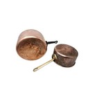 2 Vintage French Design Store Heavy Hammered Copper Pot Small Sauce Rustic Pan