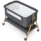 Angelbliss Baby Bassinet Bedside Sleeper Easy Folding Bedside Crib - Dark Gray