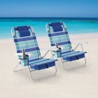Reclining Beach Chair 2-pack Adjustable Lay Flat Lightweight Storage Outdoor New