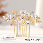 Crystal Bride Wedding Hair Comb Silver Flower Bridal Headpieces Leaf Hair Pieces