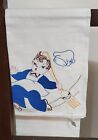 3 Vintage Chef Flour Sack Kitchen Towels Hand Embroidered Appliqu   35  X 36 