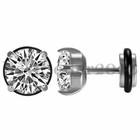 2-6pcs Men Women Round Cut Clear Cubic Zirconia Stainless Steel Stud Earrings