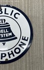 Vtg Bell System Public Telephone Advertisement Sign Metal Porcelain Enamel 8 3 4