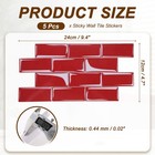 5pcs 9 4 x4 7  Peel And Stick Backsplash Tiles Mable Tile Stickers  Red
