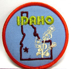 Vintage Idaho Jacket Patch State Outline Flower White Syringa Travel Souvenir