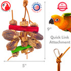 Bonka Bird Toys 2755 Mahogany Chomp Chew Festival Medium Parrot Cage Toy Conure