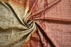 Fnc Vintage Brown  Hand Woven Bandhani Sarees Pure Silk Sari Craft Fabric