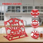 Cookbook Stand Cast Iron Metal Vintage Red Flower Minluful