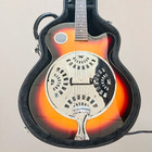 6 String Dobro Resonator Electric Guitar With Black Hardcase In Vintage Sunburst