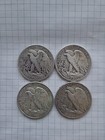 4x Walking Liberty Half Dollar 50c 90  Silver Coins - Nice  2 Dollar Face Value