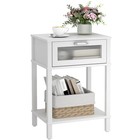 Nightstand Wooden Bedside Table With Drawer Night Stands Modern Style White