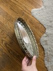 Vintage Filigree Gold Oval Vanity Tray Mirror 14x8 5 Inch Antique