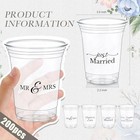 Jingmore 200 Pcs Wedding Disposable Plastic Cup 12 Oz  White Floral