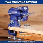 Workpro Portable Dual Jaws Table Vises 2 5  1 5  360   Swivel Clamp-on Bench Vise