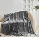 Grey Fleece Throw Blanket For Couch And Bed  50x60 Inches Soft Cozy 3d