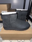 Ugg Women s Classic Mini Ii Black Suede Boots Size 10 Womans Brand New      