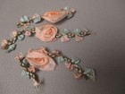 Antique Victorian Silk Rosette Ribbon Art 3 Pc