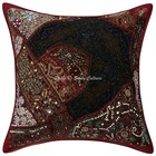 Handwoven Home Decor Cushion Sequins Boho Beaded Pillow Cover Case Meditation