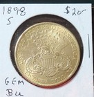 1898-s  20 Liberty Head Double Eagle Gold Coin Unc 0 9675 Oz Gold