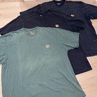 Carhartt T Shirt Mens Extra Large Green Navy Pocket Tee Heavyweight Lot Of 3