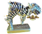 Rare  Vintage 1950 s Four Zebra Head Sculptures  the Watering Hole  Excellent