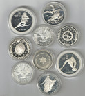 Lot Of 9 Sterling Silver   925 Fine  Coins medals Under Melt - Total Asw 7 18 Oz