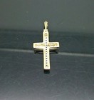 2 00 Ct Round Cut Diamond Vvs1 d Cross Pendant With Chain 14k Yellow Gold Finish