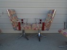 Dining Set 6 Arm Chairs Swivel Chrome Postmodern Art Deco Regency Mid Century