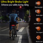 Smart Bike Tail Lights Turn Signals Brake Light Rear Bicycle Anti-theft Alarm