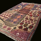 Vintage Persian Rug 3x4 Ft Wool Afghan Hand Knotted Pictorial Tribal Accent Rug
