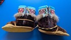 Vintage Authentic Native Alaskan Hand Beaded Mukluks With Real Leather And Fur