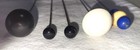 Antique Hat Pins Lot Of 5 Long 11-12  Black White Blue Beaded Victorian Edwardia