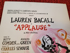 Rare 1970s Lauren Bacall  applause  Broadway Window Card Poster  14 x22 