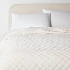 Luxe Diamond Stitch Velvet Quilt Slate - Threshold