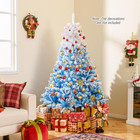 6 Ft Snow Flocked Christmas Tree  Artificial Unlit Hinged Xmas Full Tree With 82