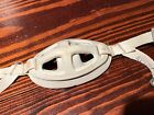 Vtg    80s Nokona Hard Cup Used White Football Helmet Chinstrap Rarest Of All