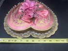 Vintage Brach s Deluxe Quality Chocolates Heart   Floral Candy Box Mcm
