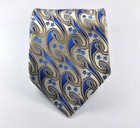 Hot Classic Paisleys Brown Blue Jacquard Woven 100  Silk Men s Tie Necktie